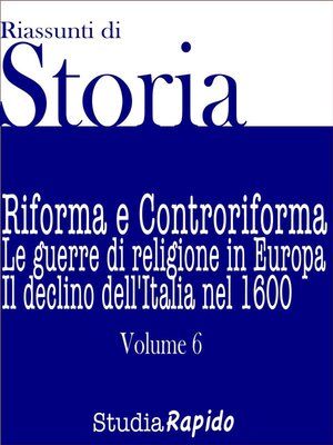 cover image of Riassunti di Storia--Volume 6